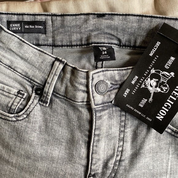 New Washed gray True Religion ‘Jennie Curvy’ skinny jeans SZ 25 - Picture 3 of 6